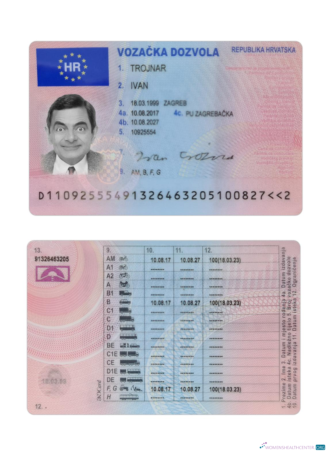 download Croatia driving license 2017 present